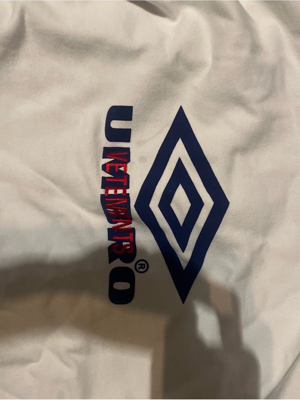 Vetements x Umbro White Hoodie with Blue and Red Logo - Picture 3 of 9